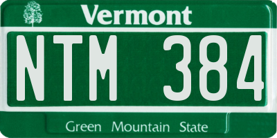VT license plate NTM384