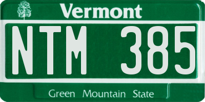 VT license plate NTM385