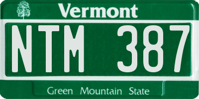 VT license plate NTM387