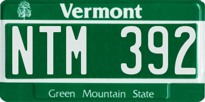 VT license plate NTM392