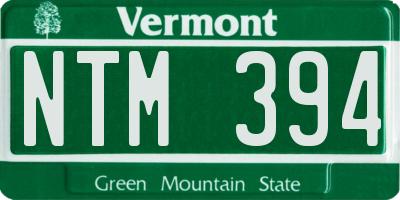 VT license plate NTM394