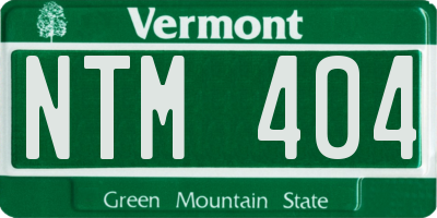 VT license plate NTM404