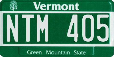 VT license plate NTM405