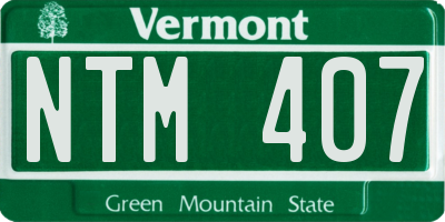 VT license plate NTM407