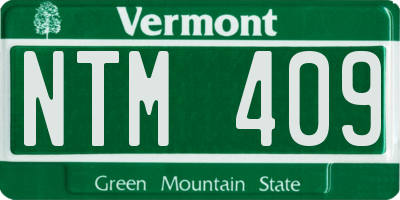 VT license plate NTM409