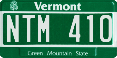 VT license plate NTM410