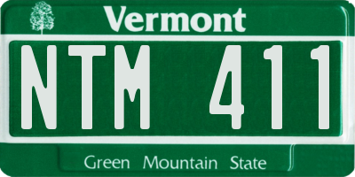 VT license plate NTM411