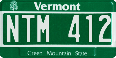 VT license plate NTM412