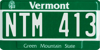 VT license plate NTM413