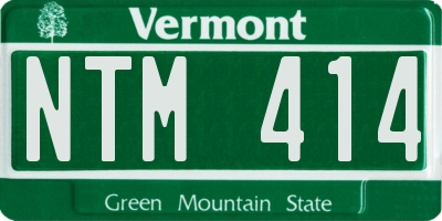 VT license plate NTM414