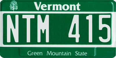VT license plate NTM415
