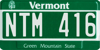 VT license plate NTM416