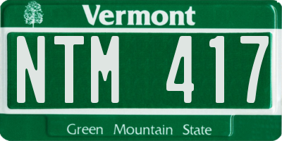 VT license plate NTM417