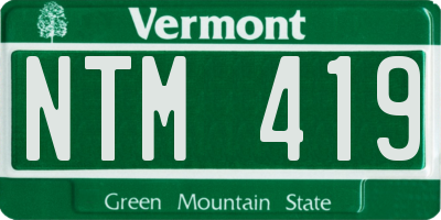 VT license plate NTM419