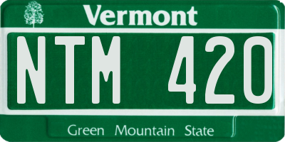 VT license plate NTM420