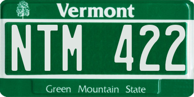VT license plate NTM422