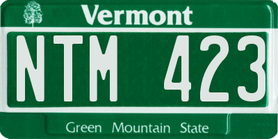 VT license plate NTM423
