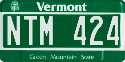 VT license plate NTM424