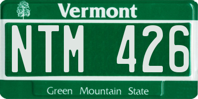VT license plate NTM426
