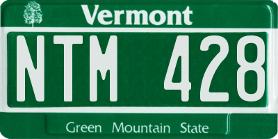 VT license plate NTM428