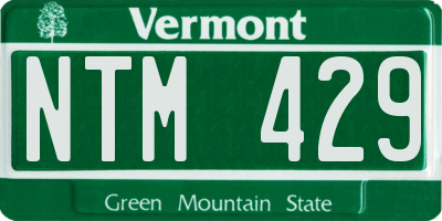 VT license plate NTM429