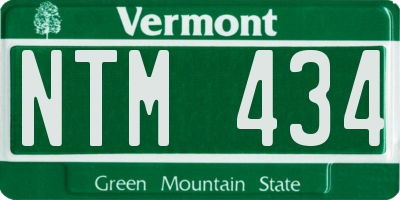 VT license plate NTM434
