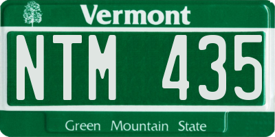 VT license plate NTM435