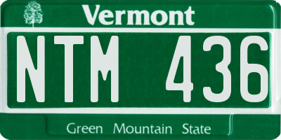 VT license plate NTM436