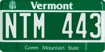 VT license plate NTM443
