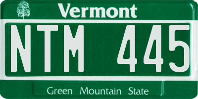 VT license plate NTM445