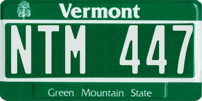 VT license plate NTM447
