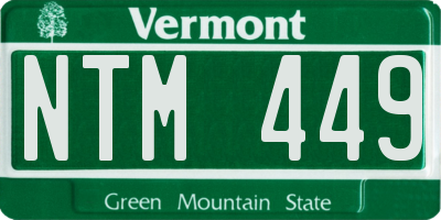 VT license plate NTM449