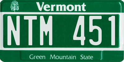VT license plate NTM451