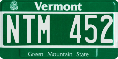 VT license plate NTM452
