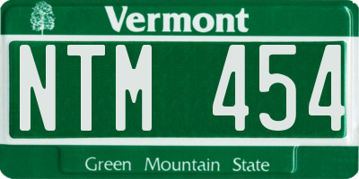 VT license plate NTM454