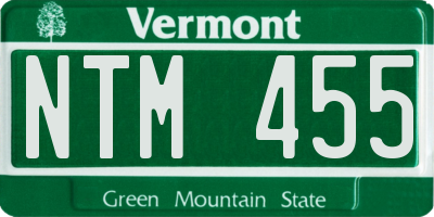 VT license plate NTM455