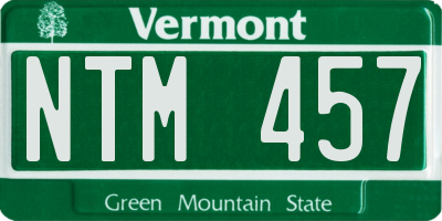 VT license plate NTM457