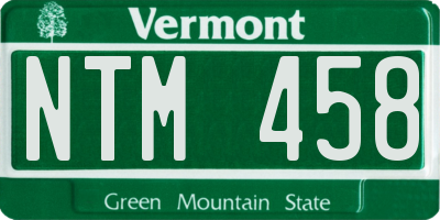 VT license plate NTM458