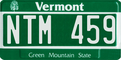 VT license plate NTM459