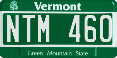 VT license plate NTM460