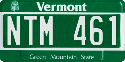 VT license plate NTM461