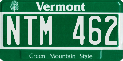 VT license plate NTM462