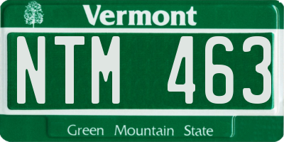 VT license plate NTM463