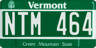 VT license plate NTM464