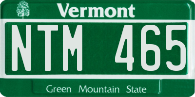 VT license plate NTM465