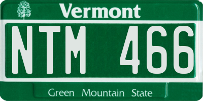 VT license plate NTM466