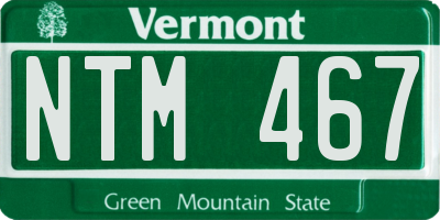 VT license plate NTM467