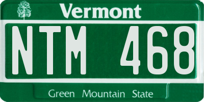 VT license plate NTM468
