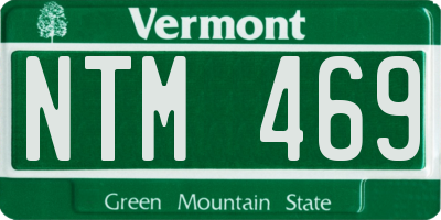 VT license plate NTM469
