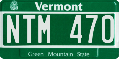 VT license plate NTM470